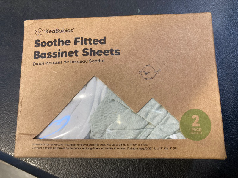 Photo 1 of 2-Pack Organic Bassinet Sheets for Girls, Boys - 100% Cotton Bassinet Mattress Sheets Compatible with Halo Bassinet Swivel Sleeper, Graco, Baby Delight, Chicco, Unisex Fitted Bassinet Sheets (Herb)