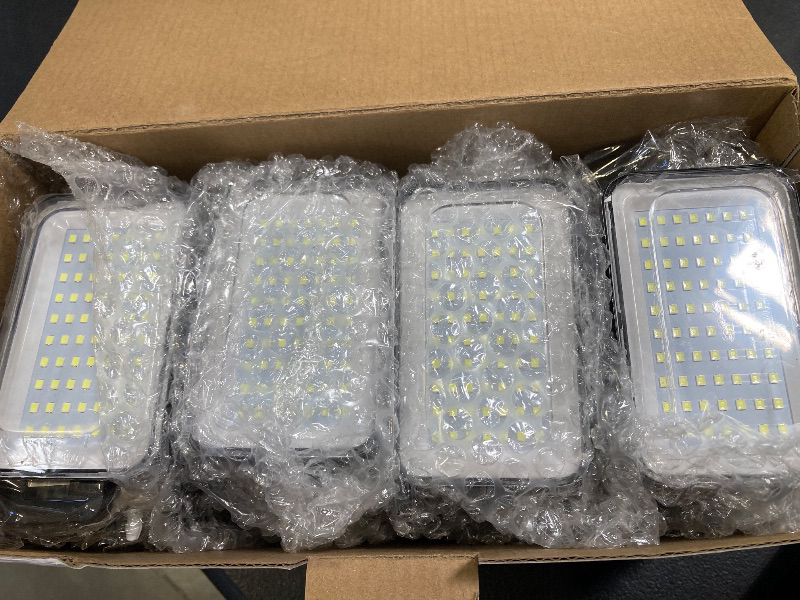 Photo 1 of 4 Pack Solar Lights Outdoor, 2800LM 218 Led Motion Sensor Outdoor Lights with Remote Control, 3 Heads IP65 Waterproof Security Solar Flood Lights for Outside Backyard Yard Porch