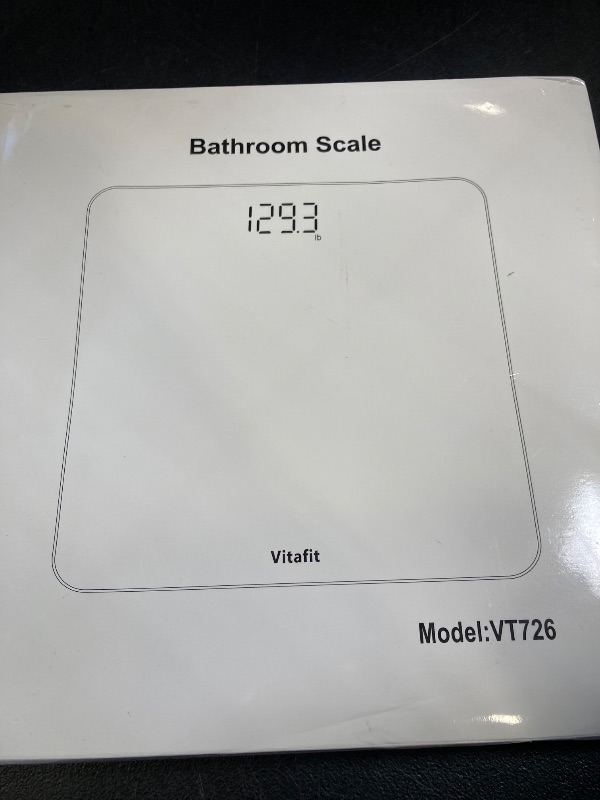 Photo 1 of Vitafit Digital Bathroom Scale for Body Weight, Weighing Professional Since 2001, Clear LED Display and Step-On, 3*AAA Batteries Included, 400lb/182kg, Spray Silver Black