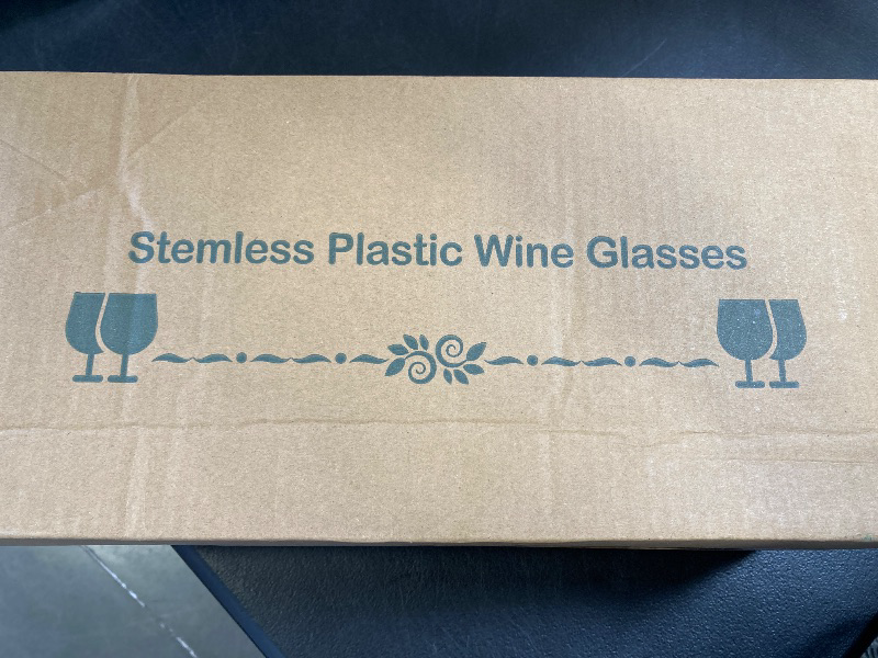 Photo 1 of Tebery 20 Pack Plastic Ribbed Wine Glasses, 14Oz Origami Style Ridged Drinking Glasses Tumbler, Unique Vintage Stemless Cups Disposable & Reusable for Champagne, Dessert, Catering, Weddings