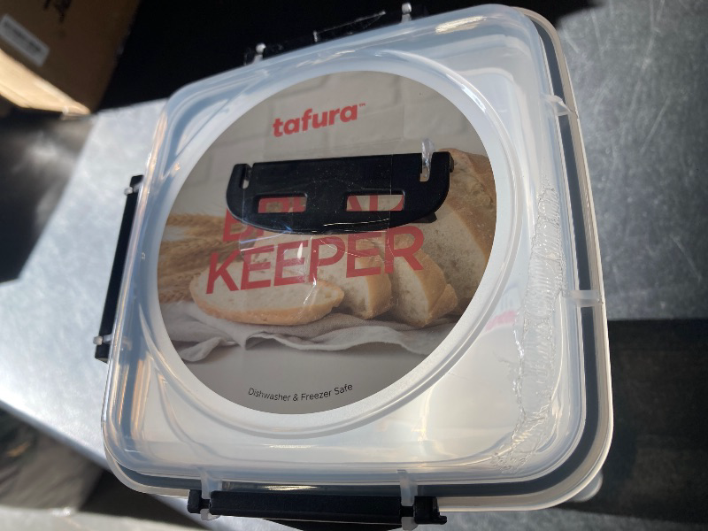Photo 1 of Tafura Bread Storage Container with Tray, Plastic Bread Box, Bread Container with Airtight Lid, Loaf Bread Keeper, Bread Holder for Homemade Bread, BPA Free