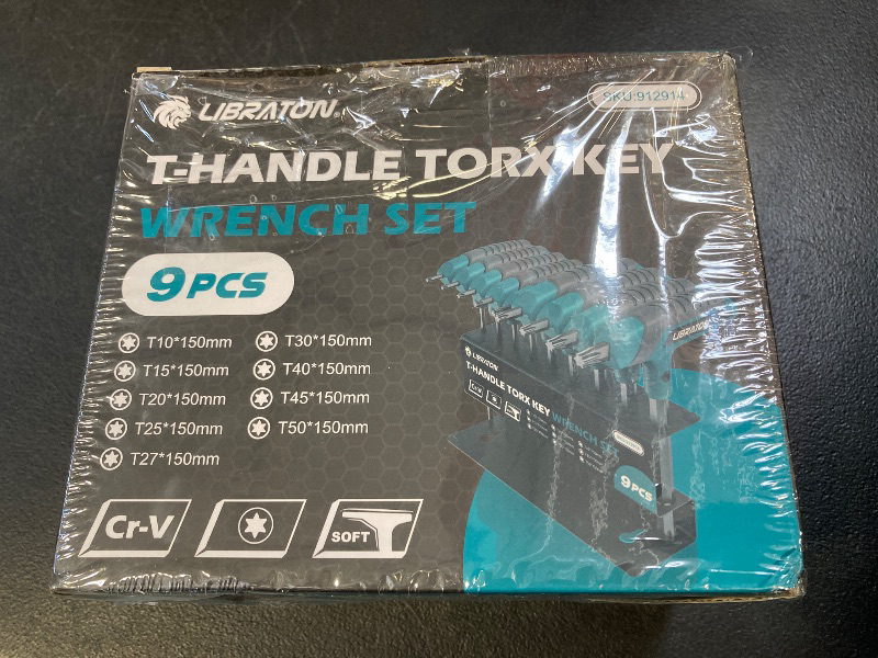 Photo 1 of Libraton T-Handle Torx Wrench Set, T10-T50 Torx Star Wrench, Two-Tip Design, DIY & Auto Bike Repair Tool, 9PCS with Storage Rack
