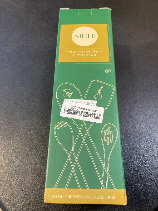 Photo 1 of AIUHI Wood Spoons for Cooking, Nonstick Kitchen Utensil Set, Wooden Spoons Cooking Utensil Set Non Scratch Natural Teak Wooden Utensils for Cooking (Teak 8 Pack)