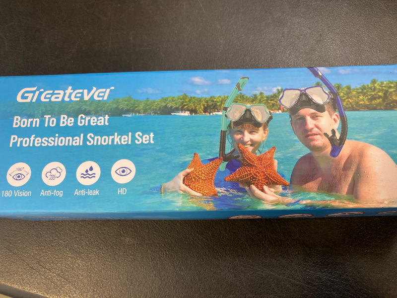 Photo 1 of Greatever Dry Snorkel Set, Panoramic Wide View, Anti-Fog Scuba Diving Mask, Professional Snorkeling Gear for Adults