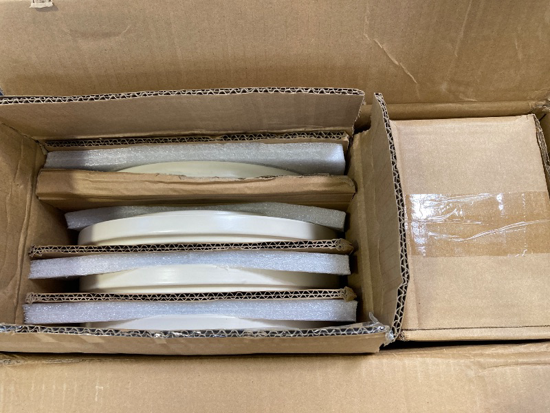 Photo 1 of AmorArc Ceramic Dinnerware Sets for 4, Modern Flat Stoneware Plates and Bowls Sets, Chip and Crack Resistant | Dishwasher & Microwave Safe Dishes Set, Scratch Resistant- Service for 4 (12pc)-Matte Cream