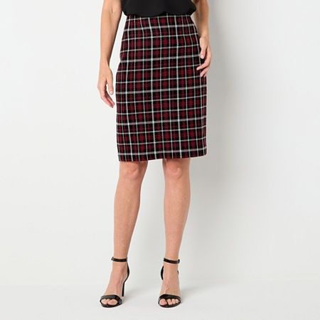 Photo 1 of Black Label by Evan-Picone Plaid Womens Suit Skirt, 8, Red