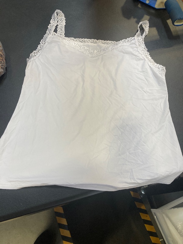Photo 1 of Women's Plus Size Lace Trim Cami Tops Spaghetti Strap Slim Fit Summer Top 2XL