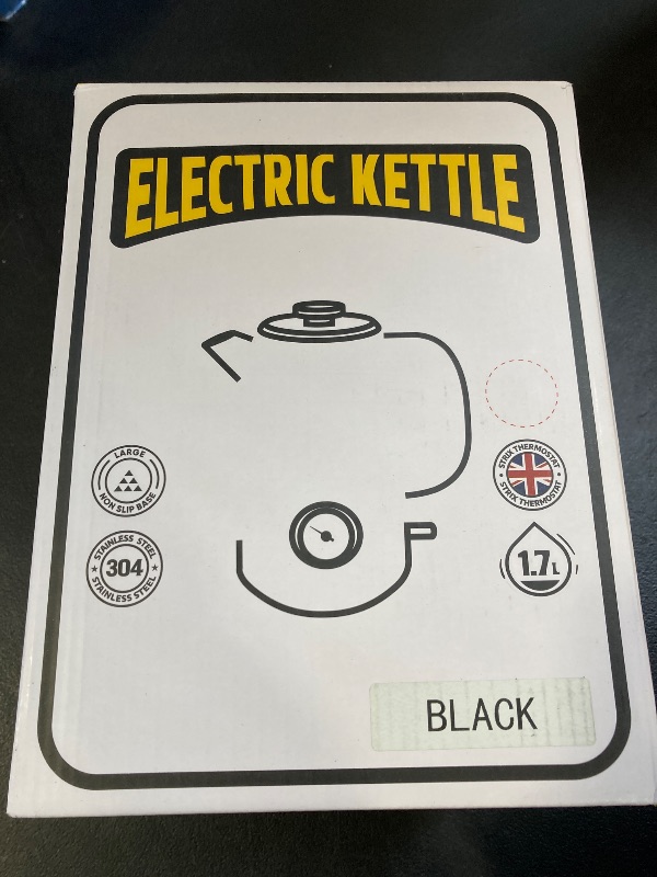Photo 1 of INFOOD Retro Electric Kettle, 1.8L/60.8oz Hot Water Kettle Electric with Thermometer, 1200W Fast Heating Stainless Steel Tea Kettle for Boiling Water, Cordless, LED Indicator, Auto Shut-Off, Black