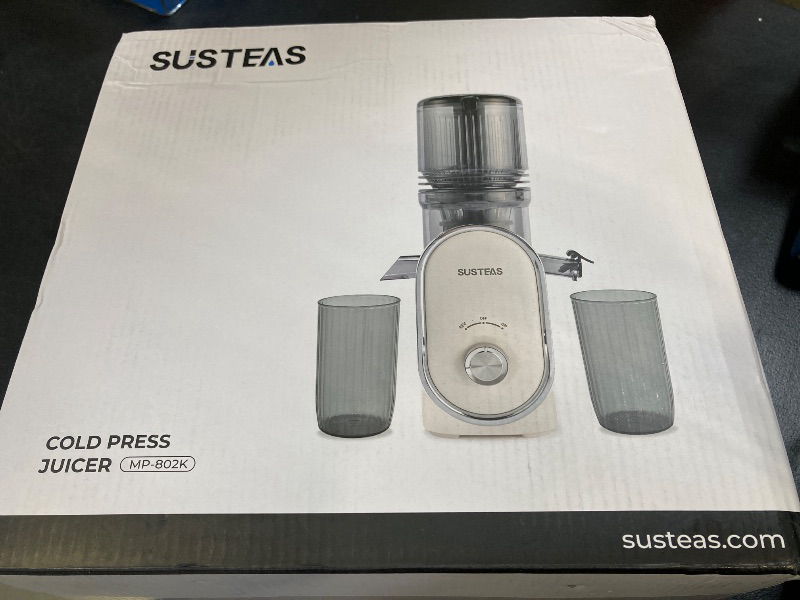 Photo 1 of SUSTEAS Cold Press Juicer, 5.3" Feed Chute Slow Masticating Machines with 300W, Fit Whole Fruits & Vegetables, Easy to Clean, High Juice Yield, White