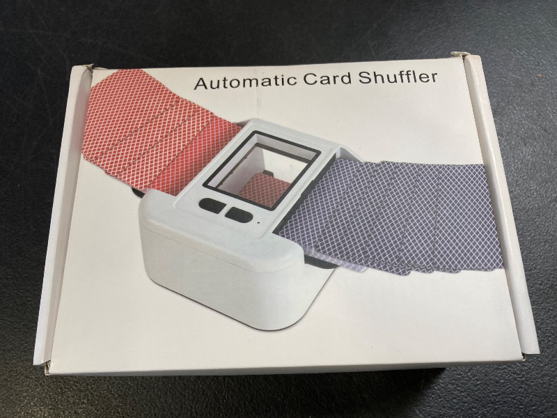Photo 1 of Adehoei Automatic Card Shuffler 1-2 Decks with Auto & Manual Mode, Rechargeable Built-in 2000mAh Battery, Quiet Electric Playing Cards Shuffling Machine for Game Card Size Up to 2.5 x 3.6”(Black)