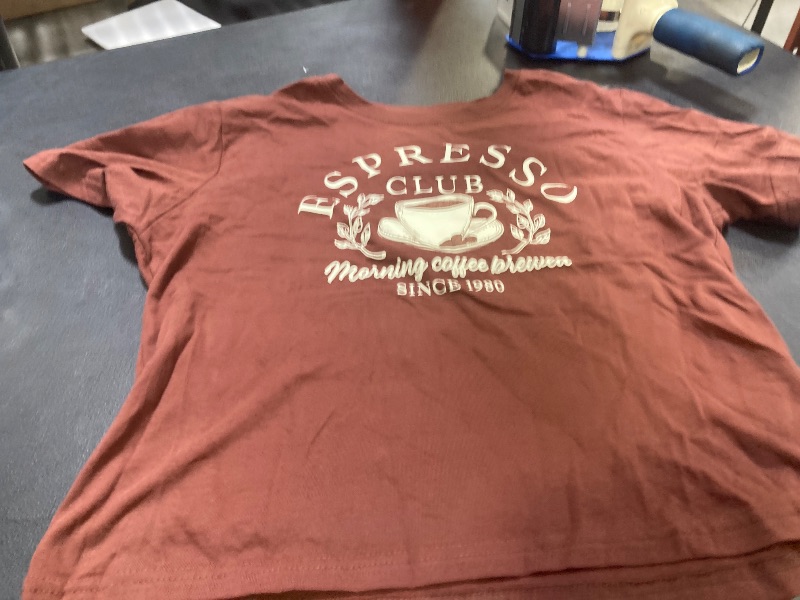 Photo 1 of Jerry Leigh Juniors Espresso Club Semi Fit Tee Womens Crew Neck Short Sleeve Graphic T-Shirt M