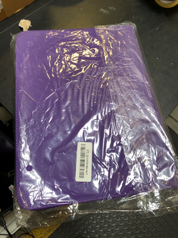 Photo 1 of Premium Zip Card Binder, Fabmaker 9 Pocket Trading Card Binder, PU Cover Zipper Card Collection Album, Sturdy 360 Side-Loading Card Folder Holder for MTG, TCG, Game Cards, Sports Cards, Purple