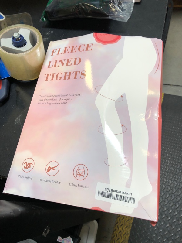 Photo 1 of Caprilite 2 Pairs Women Fleece Lined Tights-Fake Translucent Leggings High Waist Pantyhose Sheer Thick Warm Tights For Women LARGE 