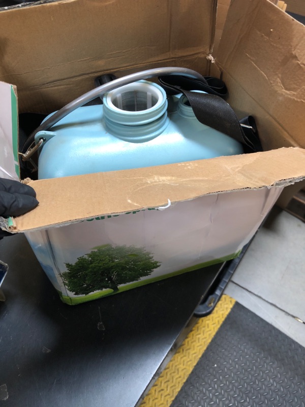 Photo 1 of 2 Gallon Electric Garden Sprayer, Upgrade 7.4V Battery Powered Sprayer with 4 Mist Nozzles, 32in Telescopic Wand, Rechargeable Handle,Weed Sprayer with Adjustable Shoulder Strap for Lawn & Garden