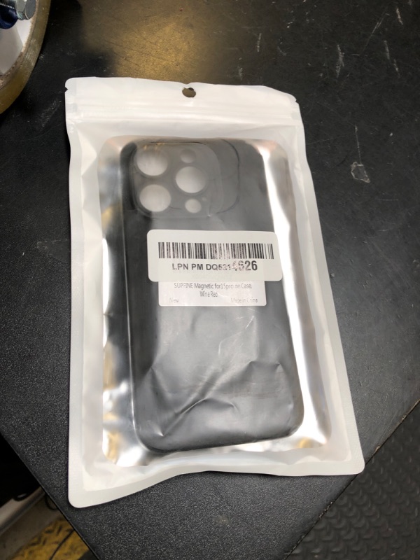 Photo 1 of SUPFINE Magnetic for iPhone 15 Pro Case (Compatible with MagSafe) (10 FT Military Grade Drop Protection) Slim Translucent Matte Shockproof with Anti-Fingerprint Phone Case, Wine Red