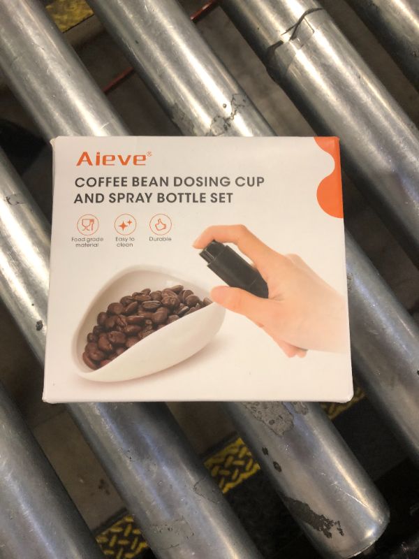 Photo 1 of AIEVE Bean Dosing Cup and Spray Bottle Set, Espresso and Coffee Accessories for Bar (White)
