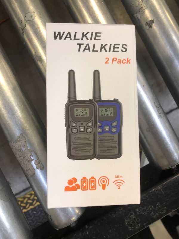 Photo 1 of Walkie Talkies, MOICO Long Range Walkie Talkies for Adults with 22 FRS Channels, Family Walkie Talkie with LED Flashlight VOX LCD Display for Hiking Camping Trip (Orange 2 Pack)