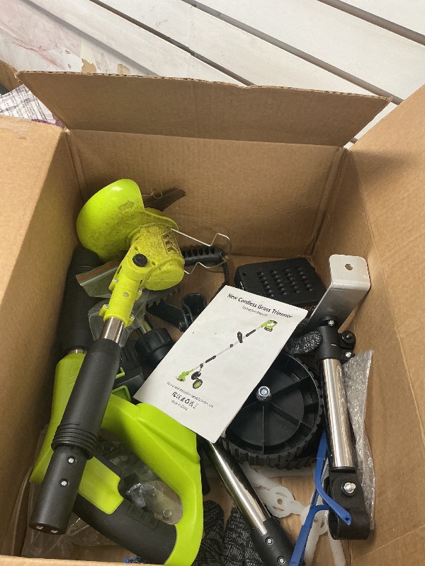 Photo 1 of 6 Inch Electric Weed Wacker with Wheels, Lightweight Electric Weed Eater, 650W High Power 8500 RPM,4000mAh Battery Powered Weed Eater, Multifunctional Grass Trimmer Lawn Tool,Green