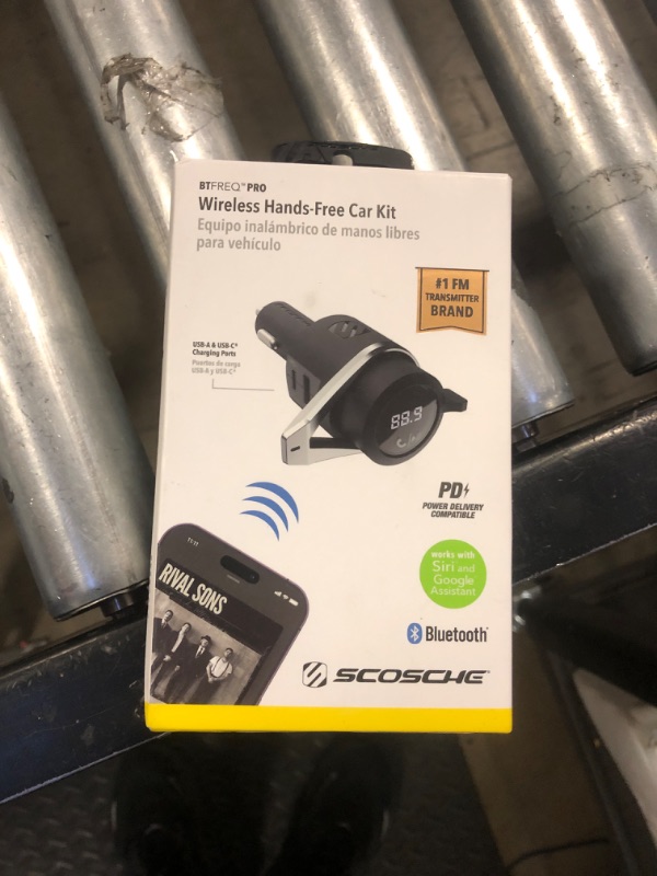 Photo 1 of Scosche BTFMPD3SR-SP1 Universal Bluetooth Hands-Free Car Kit with Digital FM Transmitter and 20-Watt USB-C PD + 12W Type-A Charging Ports