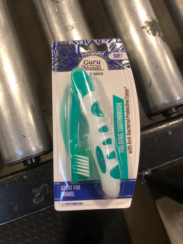 Photo 1 of GuruNanda Folding Toothbrush with Built-in Cover, Perfect for Travel, Hiking & Camping, Compact & Portable, On-The-go Toothbrush with Soft Bristles & Ergonomic Handle, for Adults & Kids (1 Count)