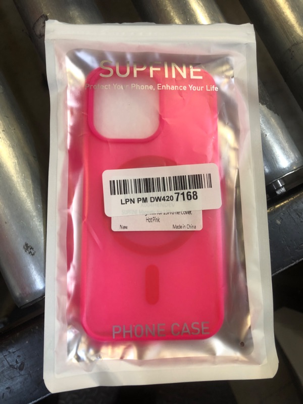 Photo 1 of SUPFINE Magnetic for iPhone 13 Pro Case (Compatible with MagSafe) (Military Grade Drop Protection) Slim Translucent Matte Shockproof with Anti-Fingerprint Phone Case,Hot Pink