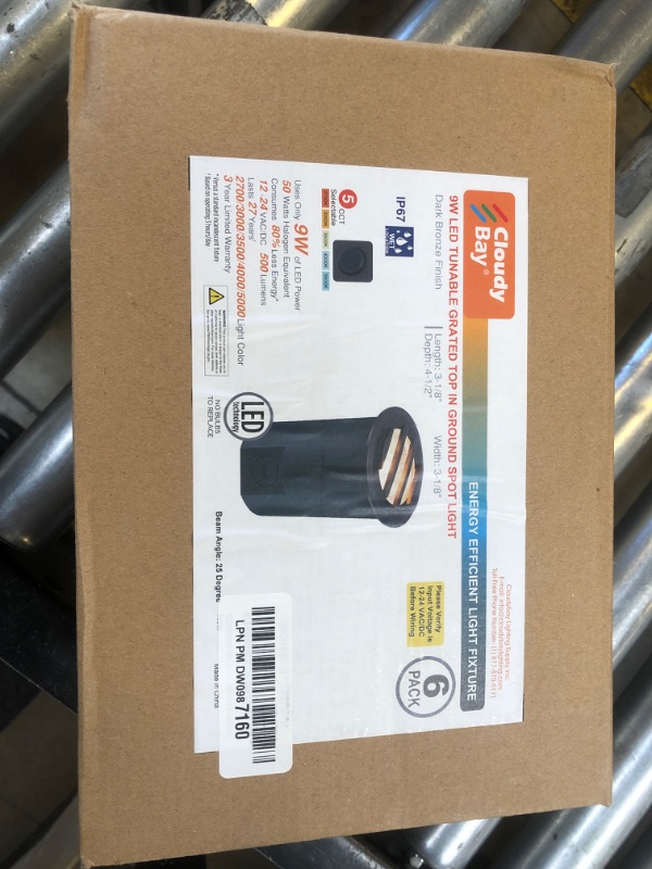 Photo 1 of [6 Pack]CLOUDY BAY 9W Low Voltage Landscape Lights,LED Well Lights,Grated Top,12V-24V Waterproof Outdoor,2700K/3000K/3500K/4000K/5000K In Ground Lights for Fence Pathway Deck,Transformer Excluded