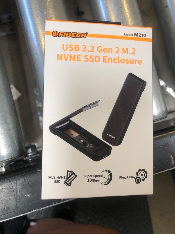 Photo 1 of FIDECO M.2 NVMe SSD Enclosure, USB 3.2 Gen 2 to M.2 NVMe Enclosure, PCIe NVMe Adapter for M & M+B Key, Sandwich Style Design, Tool-Free Installation, Support UASP and Trim