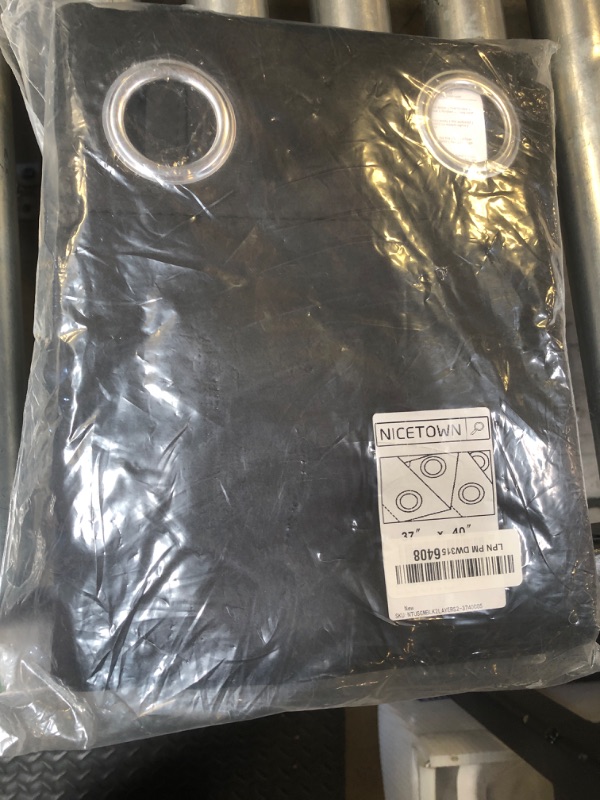Photo 1 of NICETOWN Complete 100% Blackout Curtain Set, Black, 37" W by 40" L, Double Panels, Thermal Insulated & Energy Efficiency Window Draperies with Black Liner, Noise Reducing Short Curtains for Kids Room