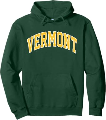 Photo 1 of Vintage Vermont Green Men Vermont Women Retro White Gold VT Pullover Hoodie