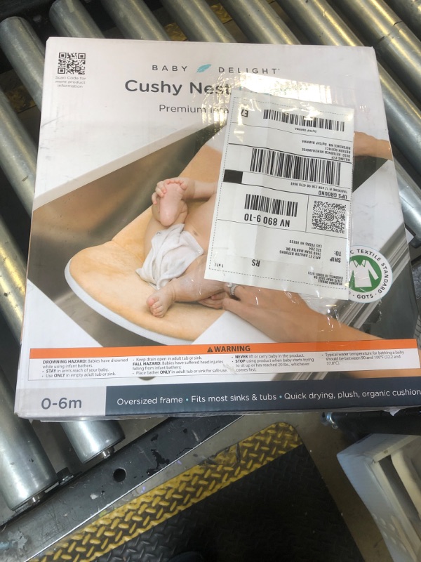 Photo 1 of Baby Delight Cushy Nest Cloud Premium Organic Infant Bather | Baby Bath Seat | Comfortable Infant Bath Seat with Support | for Sinks and Tubs | Organic Oat