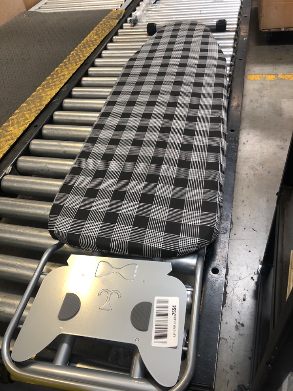 Photo 1 of Jakeefud Ironing Board 13" X 43" W/Extra Thick Heavy Duty Padded Cover, Height Adjustable,Heat & Scorch Resistant Fabric, Anti-Skid Feet, Extra Wide, Easy to Fold Checkered Gray