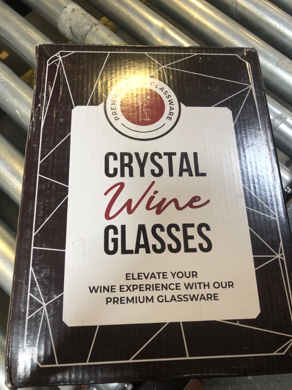 Photo 1 of Gusto Nostro Crystal Wine Glasses Set of 2, 18.5 Oz Long Stem Modern Wine Glasses for White and Red Wine, Dishwasher Safe, Fancy, Elegant, Large and Tall Wine Glass for Wedding Christmas Anniversary
