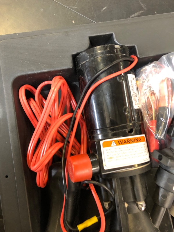 Photo 1 of Flojet 18555-000A Portable RV Waste Pump with Garden Hose Discharge Port - 12 VDC Motor