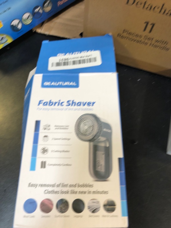 Photo 1 of BEAUTURAL Fabric Shaver and Lint Remover, Sweater Defuzzer with 2-Speeds, 2 Replaceable Stainless Steel Blades, Battery Operated, Remove Clothes Fuzz, Lint Balls, Pills, Bobbles Gray