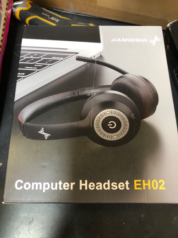 Photo 1 of Wireless Headset with AI Noise Cancelling Microphone Bluetooth Headset - Bluetooth V5.2 Headphones with USB Dongle & Mic Mute for Computer/Laptop/PC/iPhone/Android/Cell Phones (Bluetooth+USB Dongle)