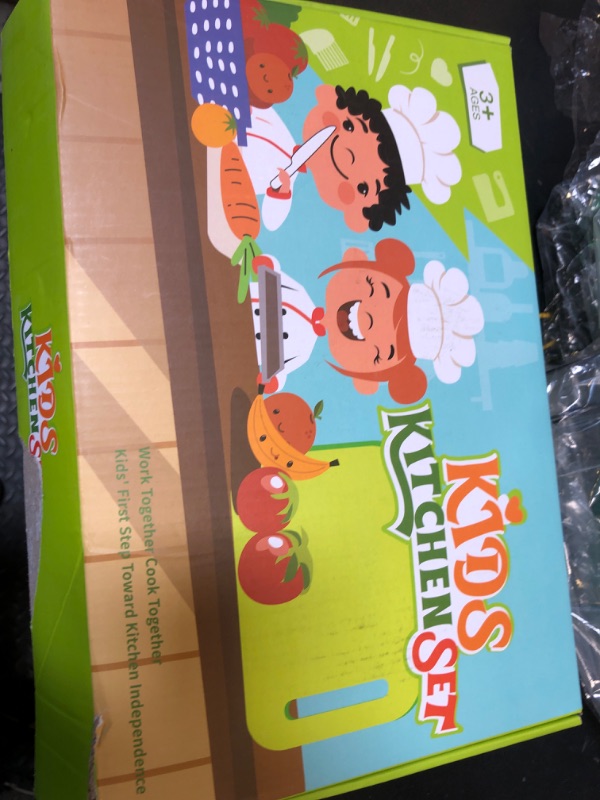 Photo 1 of 13 Pieces Montessori Kitchen Toys for Toddlers-Kids Cooking Sets Real-Toddler Toys Set for Real Cooking with Plastic Children Safe Knives Crinkle Cutter Kids Cutting Board