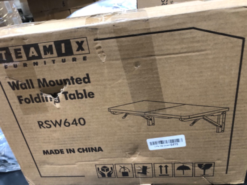 Photo 1 of TEAMIX Wall Mounted Folding Table, Floating Desk for Small Spaces Laundry Shelf with Heavy Duty Brackets Floating Desk for Garage, Utility Room, Kitchen, Laundry Room