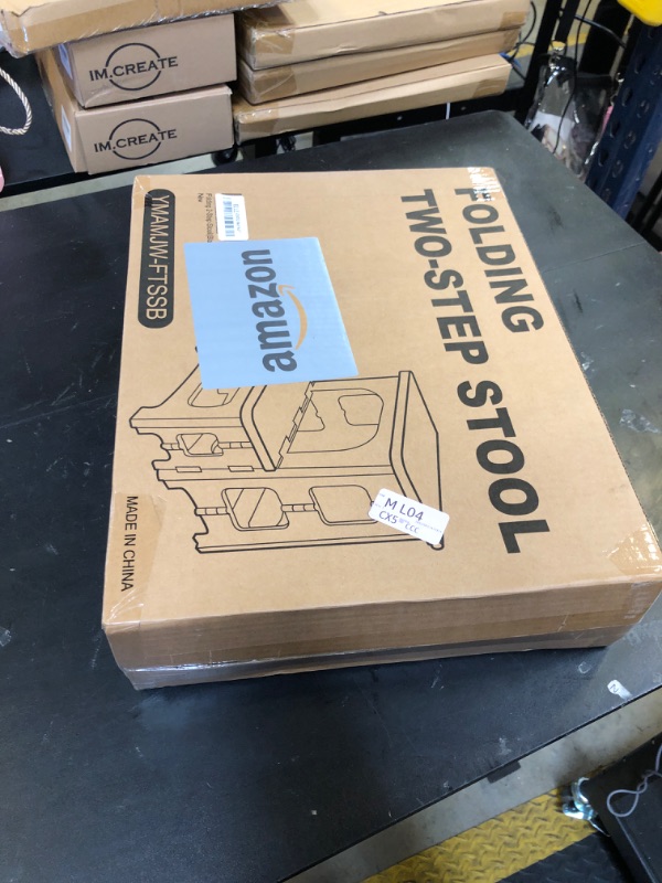 Photo 1 of Amoise Folding 2 Step Stool, Non-Slip Collapsible Step Stool for Adults and Kids 8" & 17" Dual Heights, Holds 250 lbs, Portable Step Stool for Kitchen Home Bedroom Office Bathroom RV(Black)