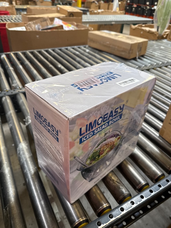 Photo 1 of LIMOEASY Iced Salad Bowl, 4.5 Qt Large Chilled Serving Bowl with Lid for Parties, Ice Bowls to Keep Veggie, Fruit, Potato, Pasta Cold, Unique Gift for Women