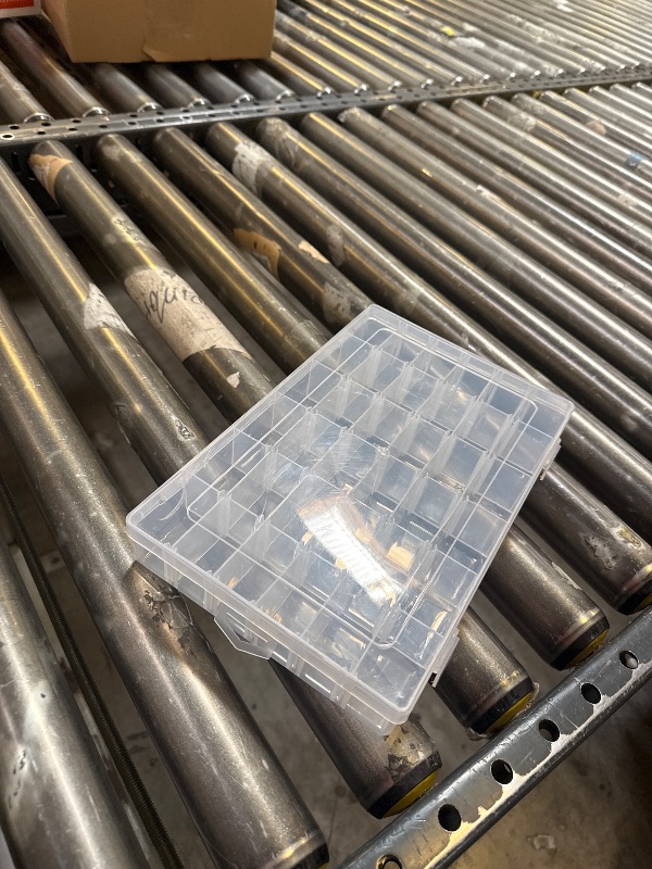 Photo 1 of  Grids Plastic Clear Organizer Box bead Storage Containers with Adjustable Dividers for Craft Jewelry Fishing Tackles Parts Storage with 8 Sheets Label Stickers