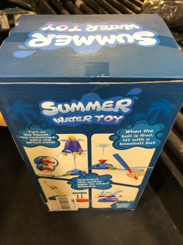 Photo 1 of 4-in-1 Water Sprinkler Baseball Toy, Water-Spraying Rocket, Water Baseball Game, Rocket Launch Game, Spinning Water Sprayer Outdoor Summer Toys for Boys Girls Outside Water Game Toys for Kids 3-12