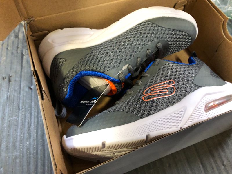 Photo 1 of Skechers Boy's Microspec Max Sneaker, Charcoal/Blue, 11.5 Little Kid