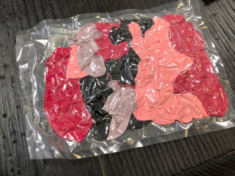 Photo 1 of Pink and Black Balloon Arch Kit, Hot Pink Black Light Pink Metallic Pink Balloons for Birthday Baby Shower Bridal Shower Wedding Princess Party Decorations