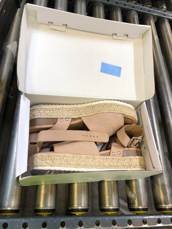 Photo 1 of DREAM PAIRS Women's Platform Espadrilles Casual Ankle Strap Wedge Sandals Comfortable Dressy Summer Shoes,Size 8,Nude-Suede,SDPW2359W