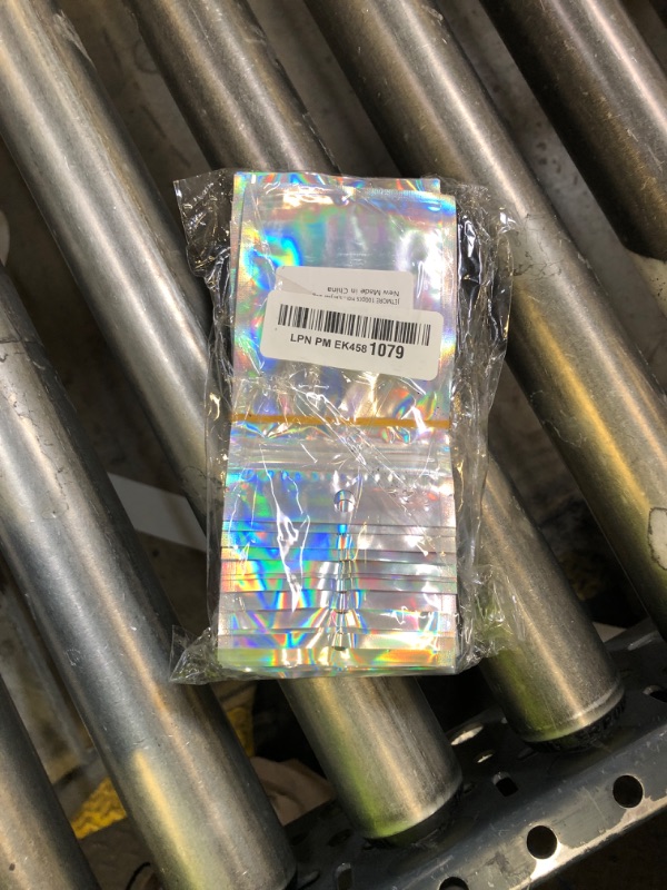 Photo 1 of JETMORE 100 Pcs Holographic Mylar Bags, Smell Proof & Resealable Bag for Small Business, Freshie Bags, Sample Bag, Small Baggies Foil Pouch for Candy, Jewelry, Bracelet, Mothers Day Gift (3x5in)