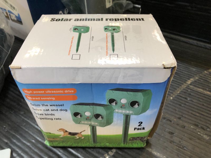 Photo 1 of 2 Pack Ultrasonic Animal Repellent Outdoor Solar Powered Cat Deterrent with PIR Motion Sensor & Flash Light to Keep Cat Deer Skunk Rabbit Dog Raccoon Bird Squirrel Out of Yard Lawn Garden Permanently