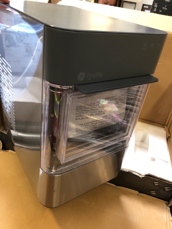 Photo 1 of GE Profile Opal 2.0 XL with 1 Gallon Tank, Chewable Crunchable Countertop Nugget Ice Maker, Scoop included, 38 lbs in 24 hours, Pellet Ice Machine with WiFi & Smart Connected, Stainless Steel