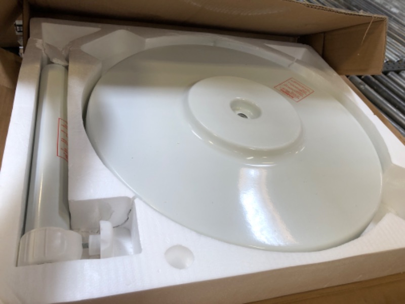 Photo 1 of California Umbrella 50 lbs. Round Concrete Weighted Powdercoated Steel Umbrella Base, White Frame