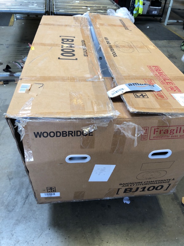 Photo 1 of WOODBRIDGE 59" x 31-1/2" Whirlpool Water Jetted and Air Bubble Freestanding Heated Soaking Combination Bathtub with LED control panel,BJ-100