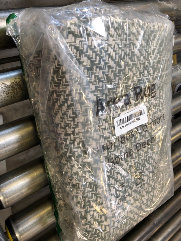 Photo 1 of Collive Hallway Runner Rug, 2' x 6' Hand-Woven Reversible Washable Entryway Rug, Olive Green/Cream Cotton Modern Farmhouse Laundry Room Rug Long Carpet for Bathroom Sink Foyer Bedroom